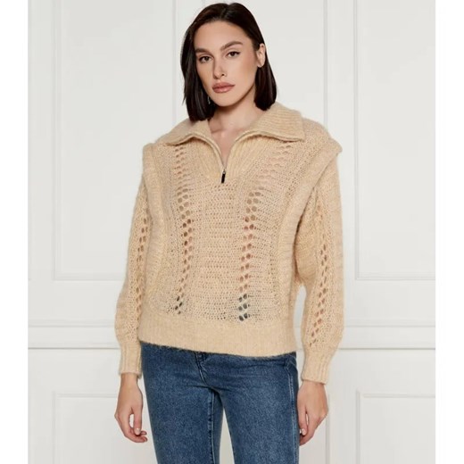 Ba&sh Wełniany sweter | Oversize fit | basic mesh ze sklepu Gomez Fashion Store w kategorii Swetry damskie - zdjęcie 184335627
