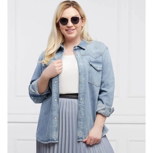 Persona by Marina Rinaldi Koszula FARRO Plus size | Regular Fit | denim Persona By Marina Rinaldi 40 okazyjna cena Gomez Fashion Store