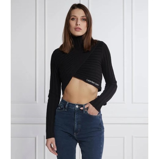 Calvin Klein Jeans Golf WRAP | Slim Fit | z dodatkiem wełny M promocyjna cena Gomez Fashion Store