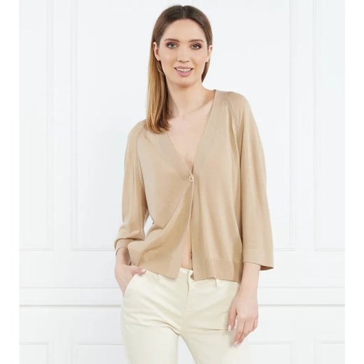 Marc Cain Kardigan | Regular Fit | z dodatkiem jedwabiu ze sklepu Gomez Fashion Store w kategorii Swetry damskie - zdjęcie 184335935