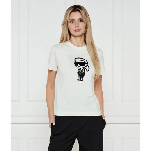 Karl Lagerfeld T-shirt IKON SKETCH | Regular Fit ze sklepu Gomez Fashion Store w kategorii Bluzki damskie - zdjęcie 184335945