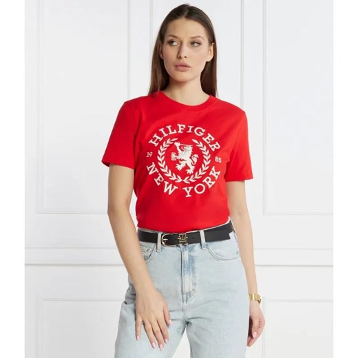 Tommy Hilfiger T-shirt REG CREST C-NK TEE SS | Regular Fit ze sklepu Gomez Fashion Store w kategorii Bluzki damskie - zdjęcie 184336229