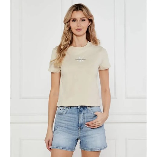 Calvin Klein Jeans T-shirt BABY | Slim Fit ze sklepu Gomez Fashion Store w kategorii Bluzki damskie - zdjęcie 184336466
