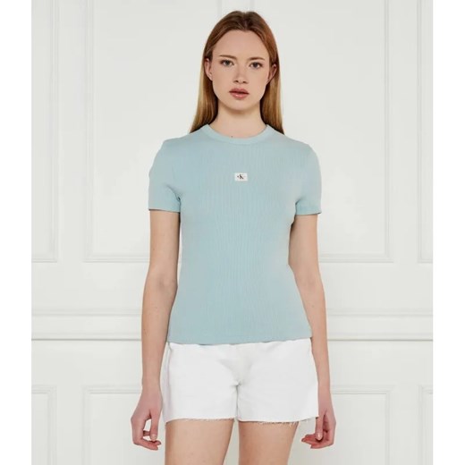Calvin Klein Jeans T-shirt | Slim Fit ze sklepu Gomez Fashion Store w kategorii Bluzki damskie - zdjęcie 184336647