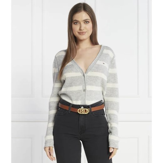 Tommy Hilfiger Wełniany kardigan | Regular Fit ze sklepu Gomez Fashion Store w kategorii Swetry damskie - zdjęcie 184336709