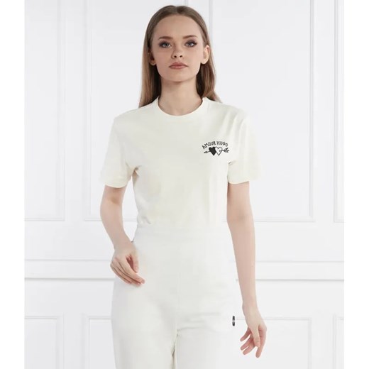 HUGO T-shirt Damacia | Regular Fit ze sklepu Gomez Fashion Store w kategorii Bluzki damskie - zdjęcie 184337019