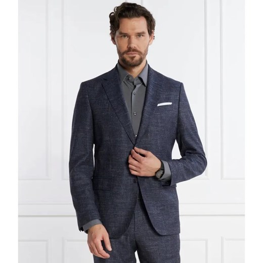 BOSS BLACK Wełniana marynarka H-Hutson-233 | Slim Fit | z dodatkiem lnu ze sklepu Gomez Fashion Store w kategorii Marynarki męskie - zdjęcie 184337685