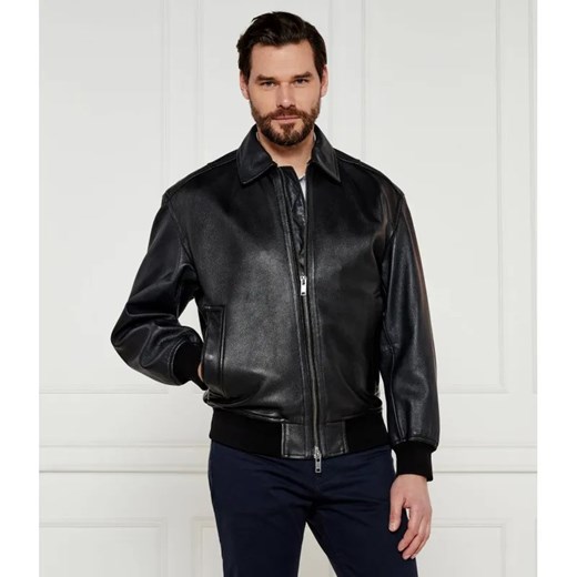 BOSS ORANGE Skórzana kurtka bomber Joloco | Loose fit ze sklepu Gomez Fashion Store w kategorii Kurtki męskie - zdjęcie 184338129