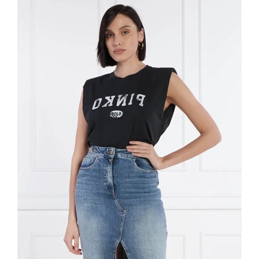Pinko T-shirt CACAO CANOTTA | Regular Fit ze sklepu Gomez Fashion Store w kategorii Bluzki damskie - zdjęcie 184338396