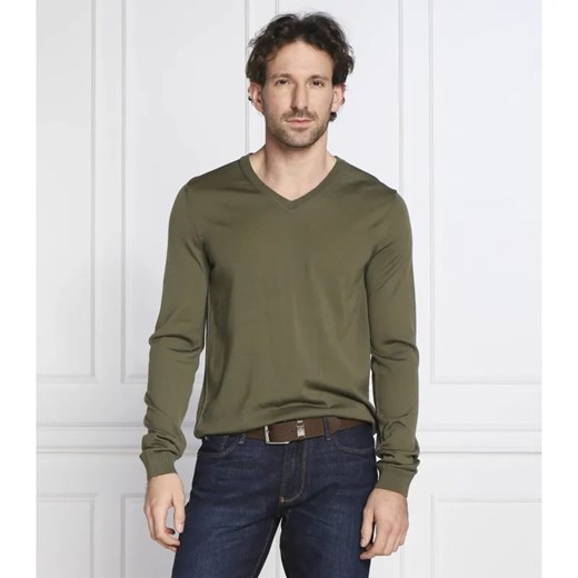 BOSS BLACK Wełniany sweter Melba-P | Slim Fit ze sklepu Gomez Fashion Store w kategorii Swetry męskie - zdjęcie 184338625