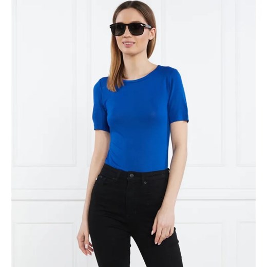 Calvin Klein T-shirt MODAL SILK CREW NECK TOP SS | Slim Fit ze sklepu Gomez Fashion Store w kategorii Bluzki damskie - zdjęcie 184338636