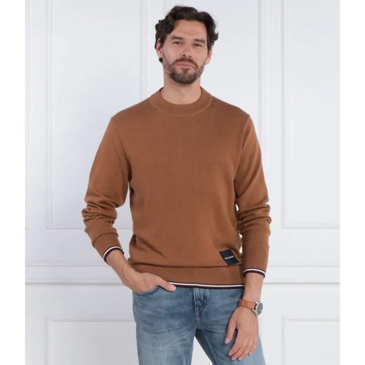 Tommy Hilfiger Sweter MONOTYPE GS TIPPED | Regular Fit | z dodatkiem jedwabiu ze sklepu Gomez Fashion Store w kategorii Swetry męskie - zdjęcie 184338745