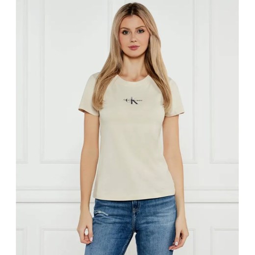 Calvin Klein Jeans T-shirt | Slim Fit ze sklepu Gomez Fashion Store w kategorii Bluzki damskie - zdjęcie 184338915