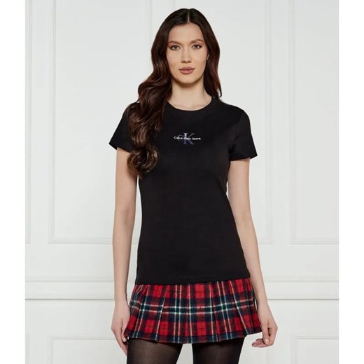 Calvin Klein Jeans T-shirt | Slim Fit ze sklepu Gomez Fashion Store w kategorii Bluzki damskie - zdjęcie 184339065