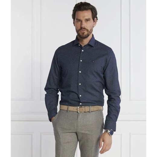 Tommy Hilfiger Koszula DOBBY PRINT | Slim Fit Tommy Hilfiger 39 wyprzedaż Gomez Fashion Store