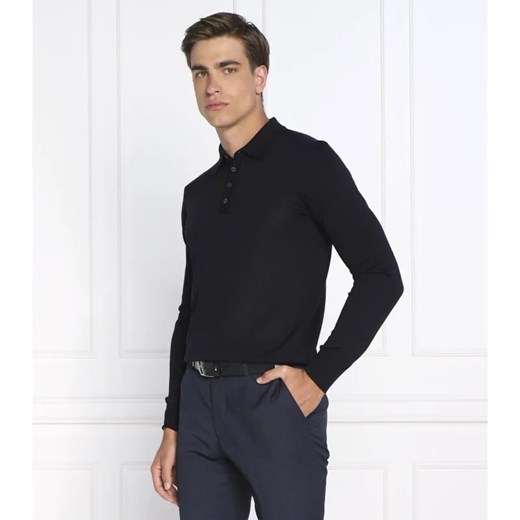 Oscar Jacobson Wełniany sweter Ruben Poloshirt L-S | Slim Fit ze sklepu Gomez Fashion Store w kategorii Swetry męskie - zdjęcie 184339218
