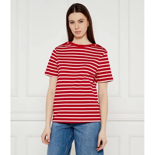Tommy Hilfiger T-shirt | Regular Fit ze sklepu Gomez Fashion Store w kategorii Bluzki damskie - zdjęcie 184339396