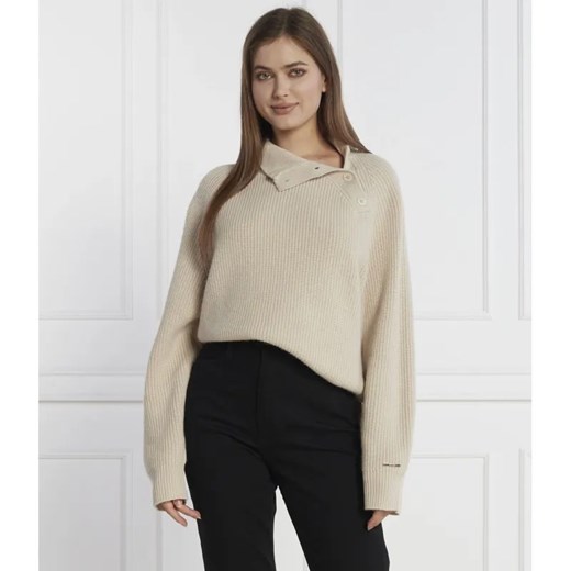 Calvin Klein Wełniany sweter | Regular Fit ze sklepu Gomez Fashion Store w kategorii Swetry damskie - zdjęcie 184339555