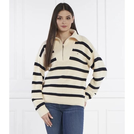Tommy Hilfiger Sweter CO CARDI STITCH 1/2 ZIP SWT | Loose fit ze sklepu Gomez Fashion Store w kategorii Swetry damskie - zdjęcie 184339876