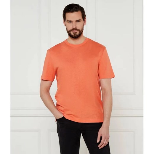 BOSS BLACK T-shirt H-Taut 28 | Regular Fit | z dodatkiem lnu ze sklepu Gomez Fashion Store w kategorii T-shirty męskie - zdjęcie 184340307