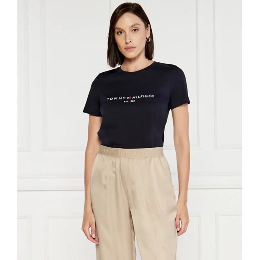 Tommy Hilfiger T-shirt | Regular Fit ze sklepu Gomez Fashion Store w kategorii Bluzki damskie - zdjęcie 184340506