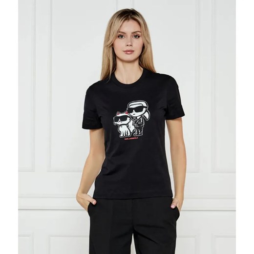 Karl Lagerfeld T-shirt IKON SKETCH DUO | Regular Fit ze sklepu Gomez Fashion Store w kategorii Bluzki damskie - zdjęcie 184341166