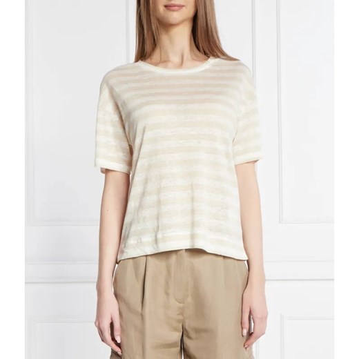 Weekend MaxMara Lniany t-shirt FALLA | Straight fit ze sklepu Gomez Fashion Store w kategorii Bluzki damskie - zdjęcie 184341195