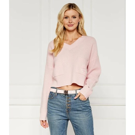 Tommy Hilfiger Wełniany sweter | Relaxed fit ze sklepu Gomez Fashion Store w kategorii Swetry damskie - zdjęcie 184341538