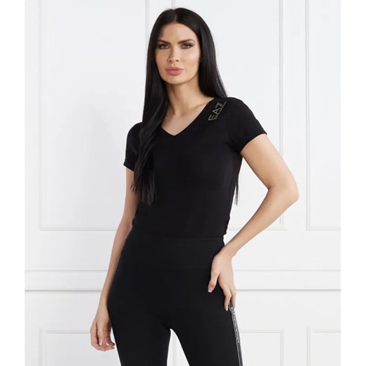 EA7 T-shirt | Slim Fit | stretch ze sklepu Gomez Fashion Store w kategorii Bluzki damskie - zdjęcie 184341787