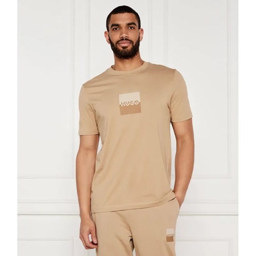 HUGO T-shirt Dusplit | Regular Fit ze sklepu Gomez Fashion Store w kategorii T-shirty męskie - zdjęcie 184343228