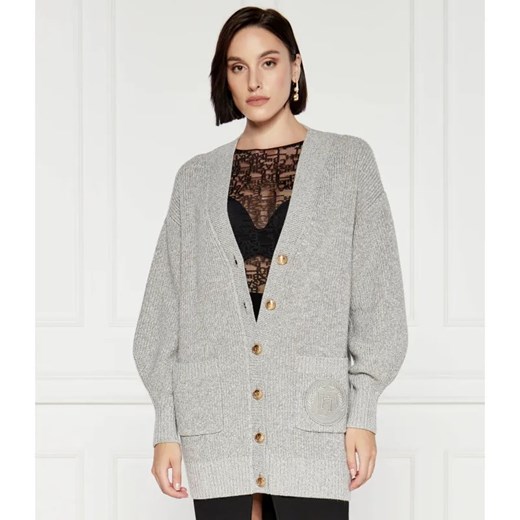 Elisabetta Franchi Wełniany kardigan | Oversize fit ze sklepu Gomez Fashion Store w kategorii Swetry damskie - zdjęcie 184343275