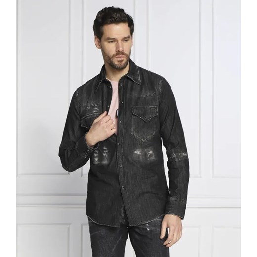Dsquared2 Koszula | Regular Fit | denim ze sklepu Gomez Fashion Store w kategorii Koszule męskie - zdjęcie 184343805