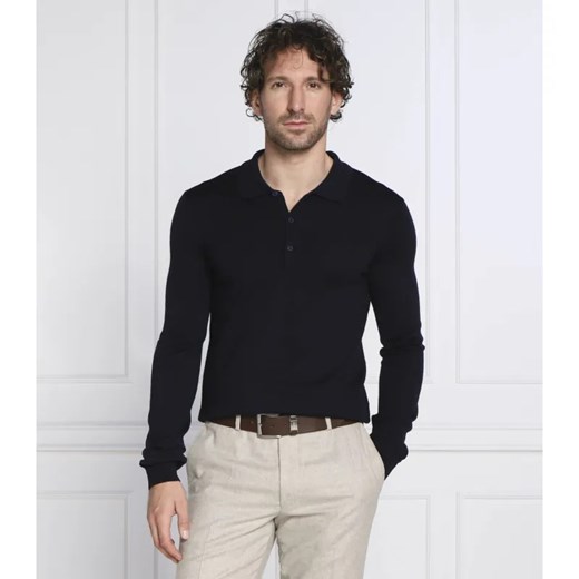 HUGO Wełniane polo San Pepe | Slim Fit ze sklepu Gomez Fashion Store w kategorii T-shirty męskie - zdjęcie 184343836