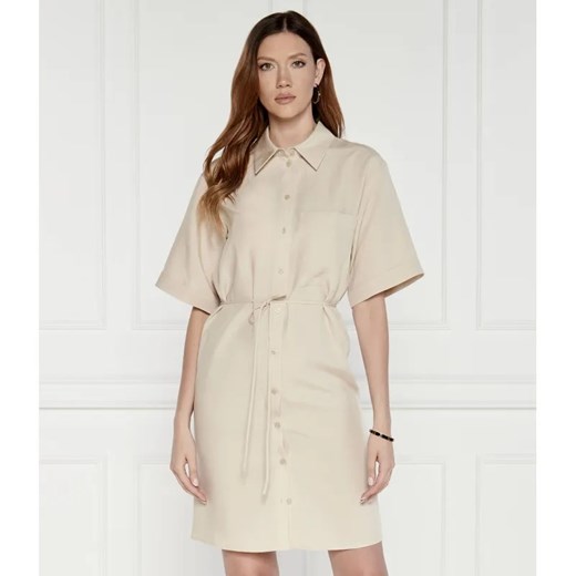 Calvin Klein Sukienka | z dodatkiem lnu ze sklepu Gomez Fashion Store w kategorii Sukienki - zdjęcie 184343917