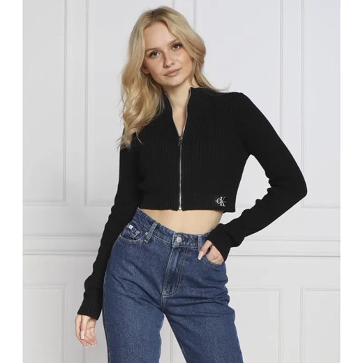 Calvin Klein Jeans Kardigan BADGE | Cropped Fit ze sklepu Gomez Fashion Store w kategorii Swetry damskie - zdjęcie 184344007