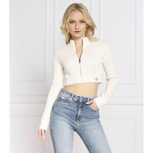 Calvin Klein Jeans Kardigan BADGE | Cropped Fit ze sklepu Gomez Fashion Store w kategorii Swetry damskie - zdjęcie 184344098