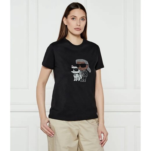 Karl Lagerfeld T-shirt IKON RS DUO | Regular Fit ze sklepu Gomez Fashion Store w kategorii Bluzki damskie - zdjęcie 184344686