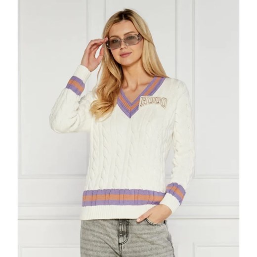 HUGO Sweter Sllarie | Regular Fit ze sklepu Gomez Fashion Store w kategorii Swetry damskie - zdjęcie 184344919