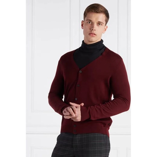 BOSS BLACK Wełniany kardigan Mardon-L | Slim Fit ze sklepu Gomez Fashion Store w kategorii Swetry męskie - zdjęcie 184345199