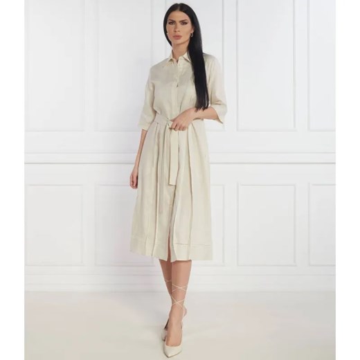 Max Mara Leisure Lniana sukienka z paskiem NOCINO ze sklepu Gomez Fashion Store w kategorii Sukienki - zdjęcie 184345209
