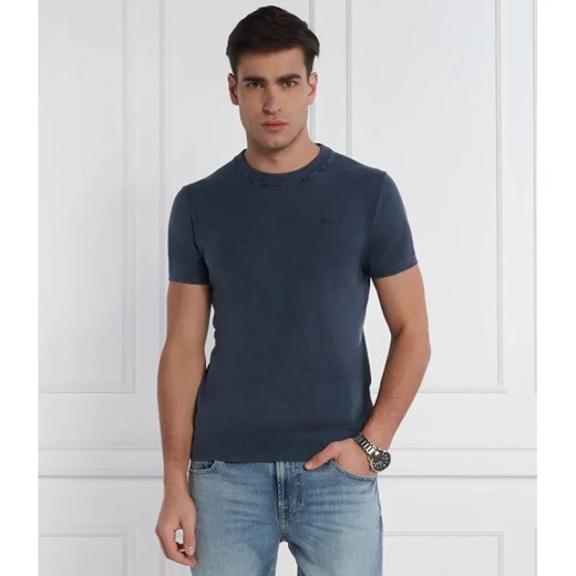 GUESS T-shirt | Regular Fit | z dodatkiem jedwabiu ze sklepu Gomez Fashion Store w kategorii T-shirty męskie - zdjęcie 184345265