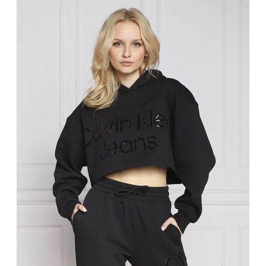 Calvin Klein Jeans Bluza SHINY INSTITUTIONAL | Cropped Fit L okazja Gomez Fashion Store