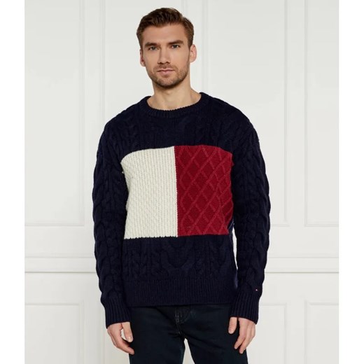Tommy Hilfiger Wełniany sweter | Regular Fit ze sklepu Gomez Fashion Store w kategorii Swetry męskie - zdjęcie 184345586