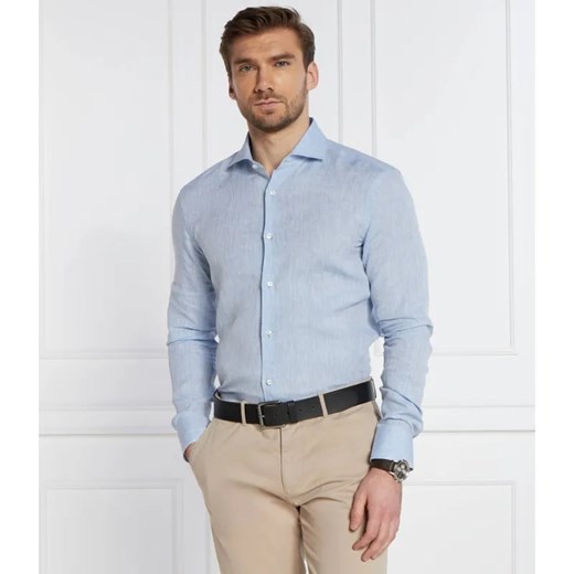 BOSS BLACK Lniana koszula H-HANK | Slim Fit ze sklepu Gomez Fashion Store w kategorii Koszule męskie - zdjęcie 184345725