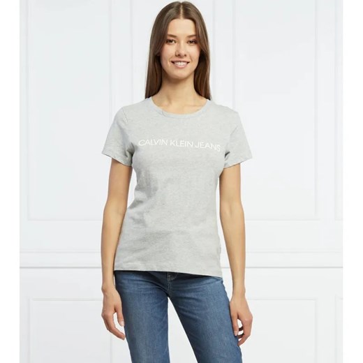 Calvin Klein Jeans T-shirt CORE INSTITUTIONAL | Regular Fit ze sklepu Gomez Fashion Store w kategorii Bluzki damskie - zdjęcie 184345809