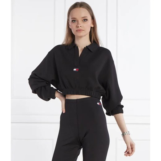 Tommy Jeans Bluza TJW SPR CRP DRAPEY BADGE POLO | Cropped Fit ze sklepu Gomez Fashion Store w kategorii Bluzy damskie - zdjęcie 184345857