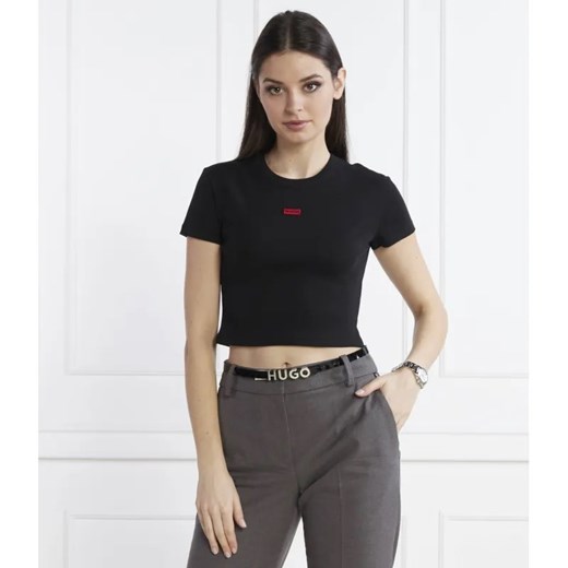 HUGO T-shirt Deluisa_1 | Cropped Fit ze sklepu Gomez Fashion Store w kategorii Bluzki damskie - zdjęcie 184346067