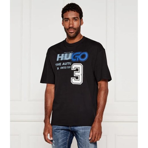 Hugo Blue T-shirt Nesite | Relaxed fit ze sklepu Gomez Fashion Store w kategorii T-shirty męskie - zdjęcie 184346406
