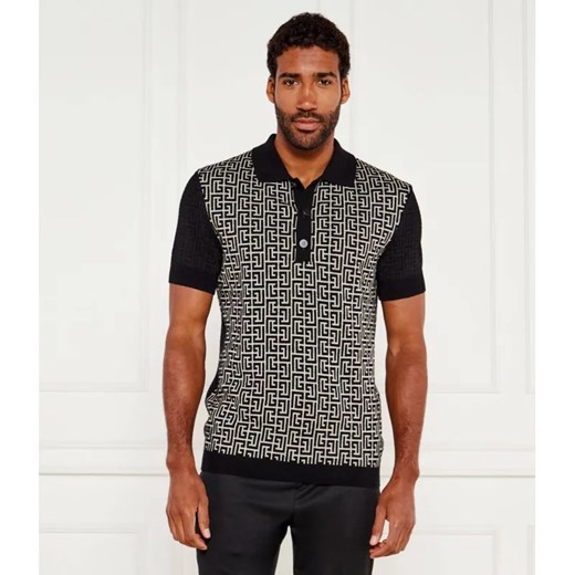 Balmain Wełniane polo | Slim Fit | z dodatkiem lnu ze sklepu Gomez Fashion Store w kategorii T-shirty męskie - zdjęcie 184346725
