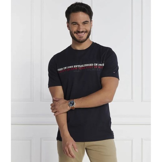 Tommy Hilfiger T-shirt CENTER CHEST STRIPE TEE | Regular Fit ze sklepu Gomez Fashion Store w kategorii T-shirty męskie - zdjęcie 184346829